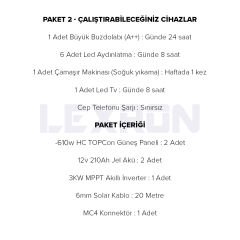 3kW TOPCON PAKET SİSTEM 1 (PAKET 2)