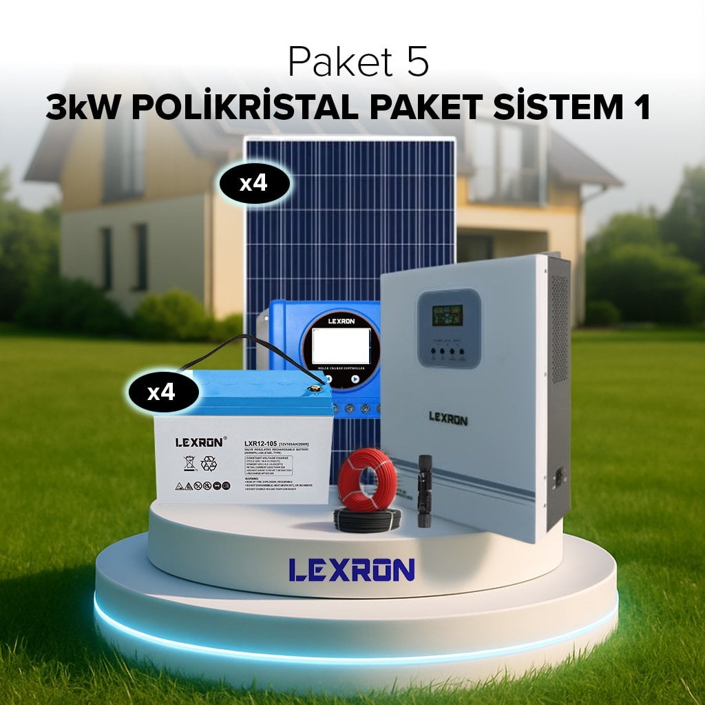 3kW JEL AKÜLÜ SOLAR PAKET SİSTEM 1 (PAKET 5)