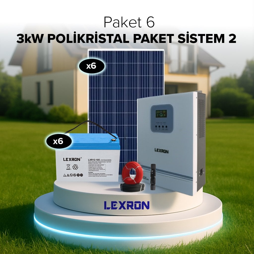 3kW JEL AKÜLÜ SOLAR PAKET SİSTEM 2 (PAKET 6)