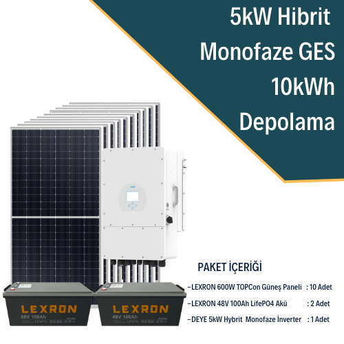 5kW MONOFAZE HİBRİT SİSTEM 2