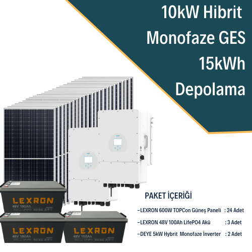 10kW MONOFAZE HİBRİT SİSTEM 2